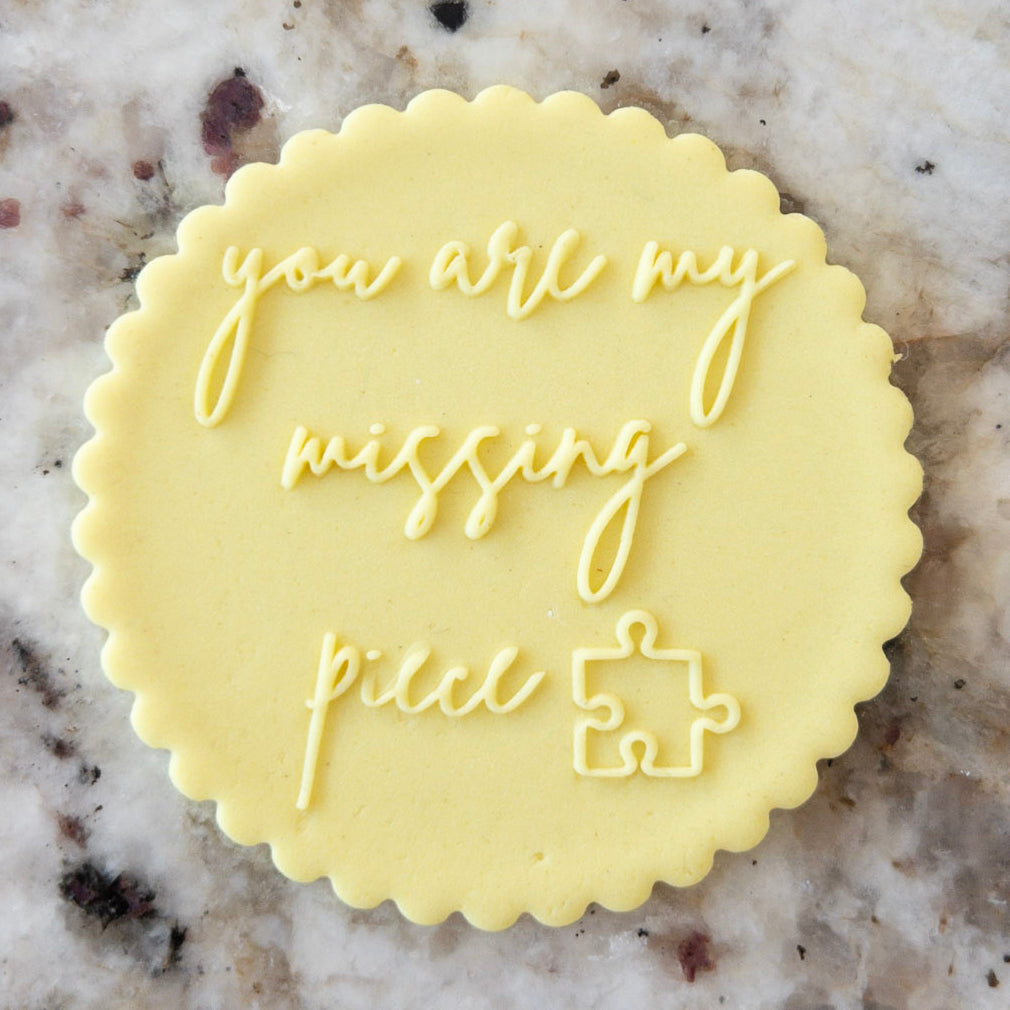 You Are My Missing Piece With Puzzle POPup Embosser Cookie Biscuit Stamp    Valentines Day