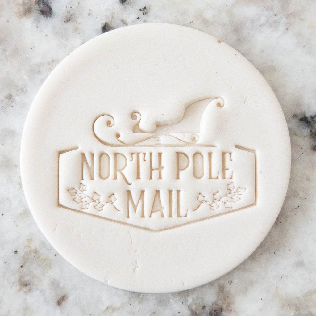 North Pole Mail Cookie Biscuit Stamp Christmas