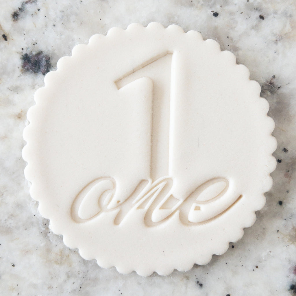 One Birthday 1 Cookie Biscuit Stamp | Cut Bake Stamp
