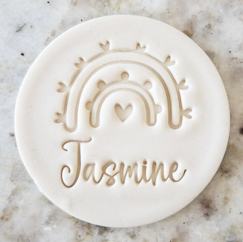 CUSTOM Name With Rainbow Cookie Biscuit Stamp