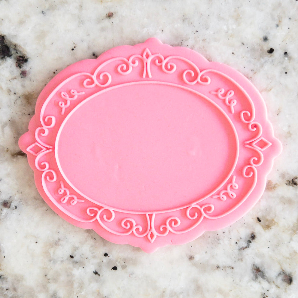 Oval Decorative Frame Cookie Biscuit POPup Stamp and Cutter Ballerina