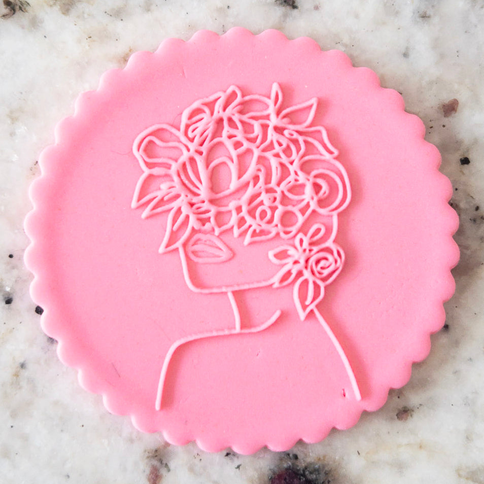 Floral Face 4 POPup Embosser Cookie Biscuit Stamp    Mothers Day