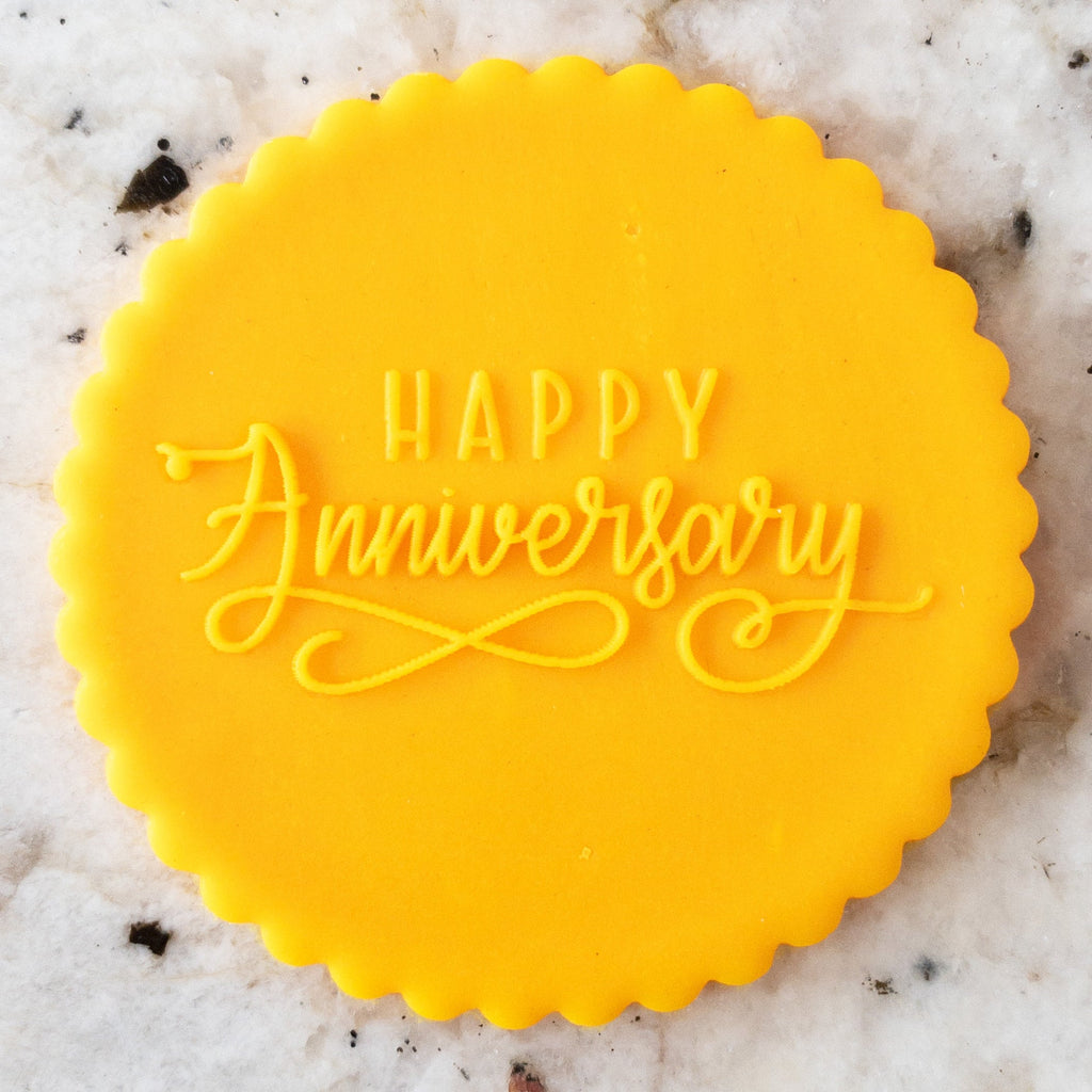 Happy Anniversary 2 Embosser Cookie Biscuit Stamp