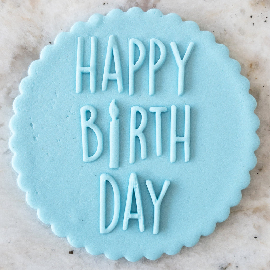 Happy Birthday Candle Biscuit Cookie POPup Embosser Stamp