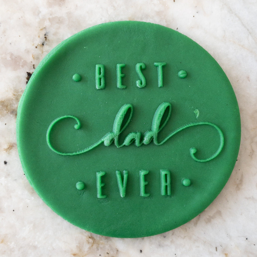 Best Dad Ever 2 Biscuit Cookie POPup Embosser Stamp  Fathers Day