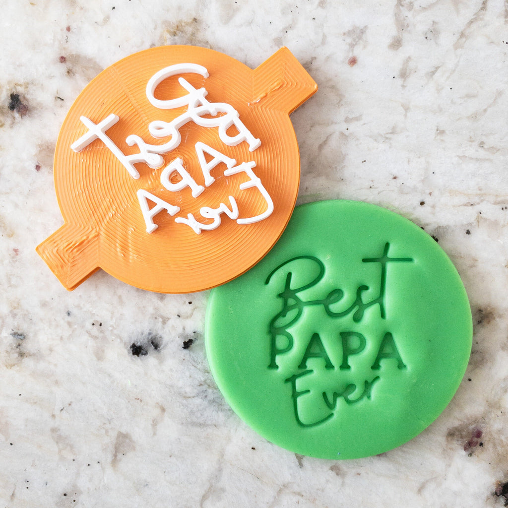 Best Papa Ever Cookie Biscuit Embosser Stamp   Fathers Day