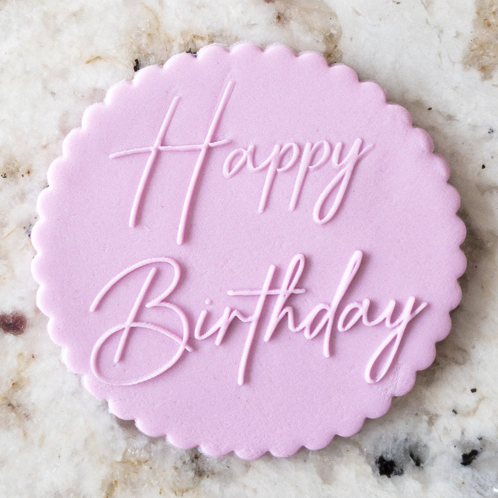 Happy Birthday 3 POPup Embosser Cookie Biscuit Stamp