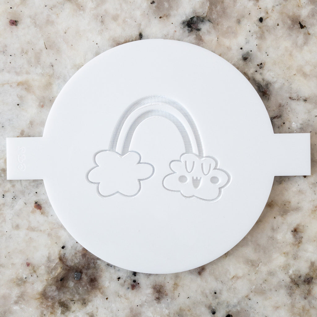 Cute Rainbow with Cloud Face POPup Embosser Cookie Biscuit Stamp