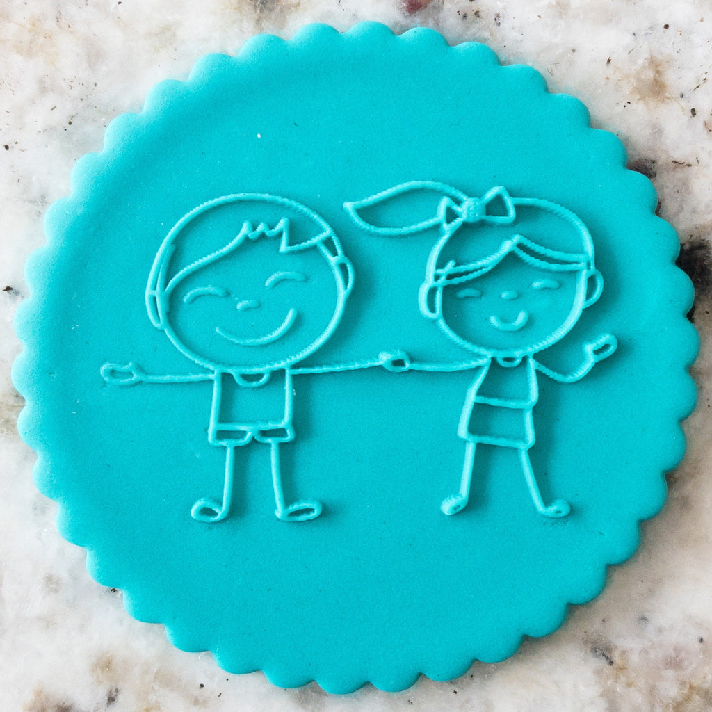 Boy and Girl Biscuit Cookie POPup Embosser Stamp