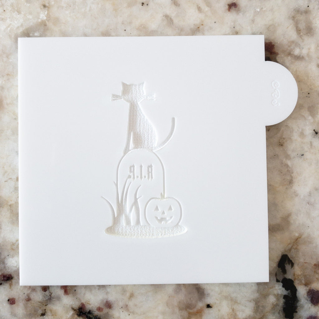 Scary Cat with Tombstone RIP POPup Embosser Cookie Biscuit Stamp    Halloween