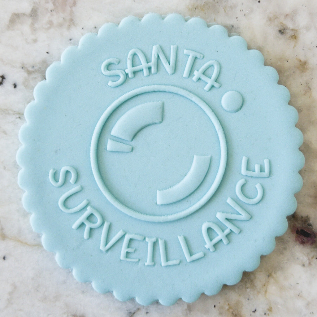 Santa Surveillance POPup Embosser Cookie Biscuit Stamp    Christmas