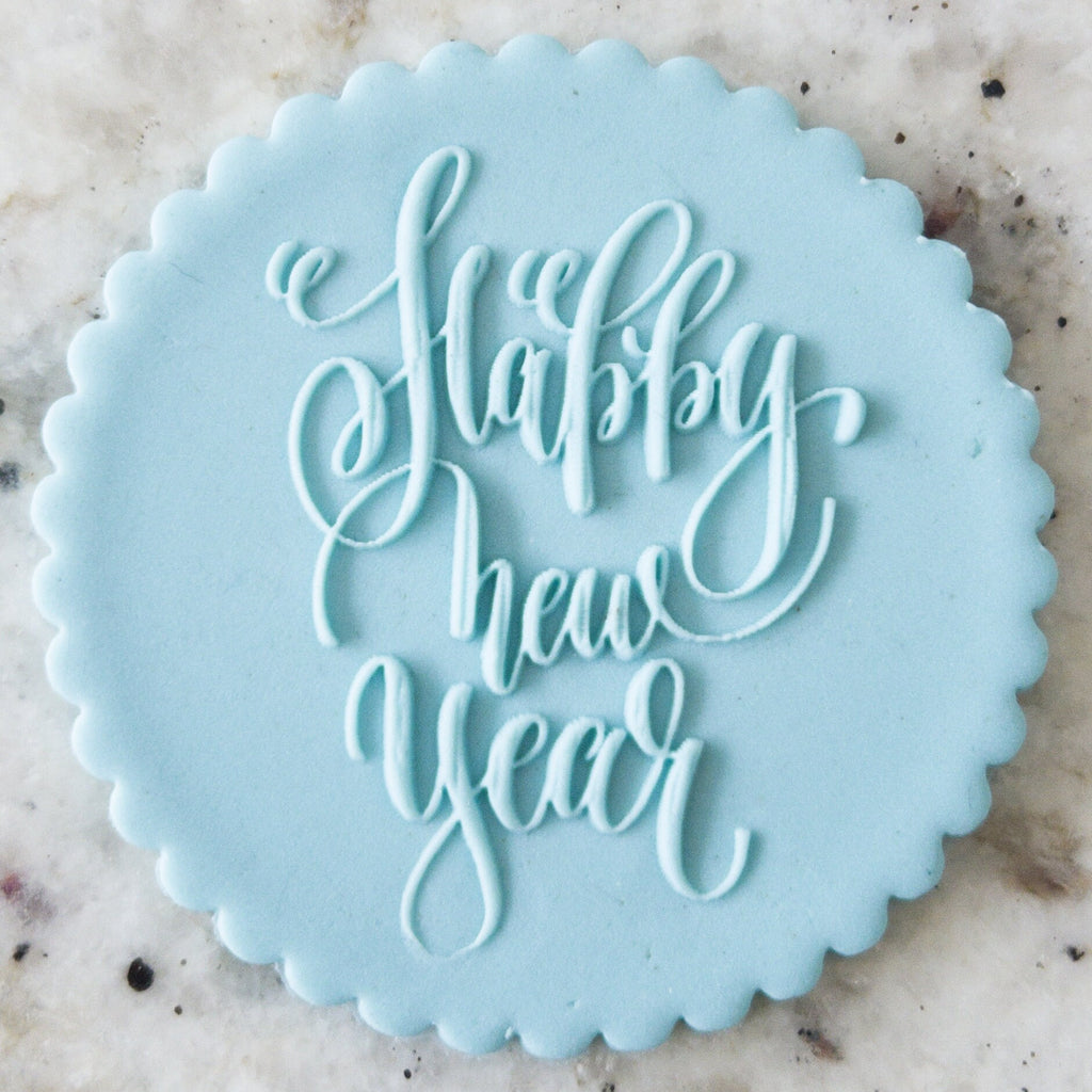 Happy New Year Biscuit Cookie POPup Embosser Stamp