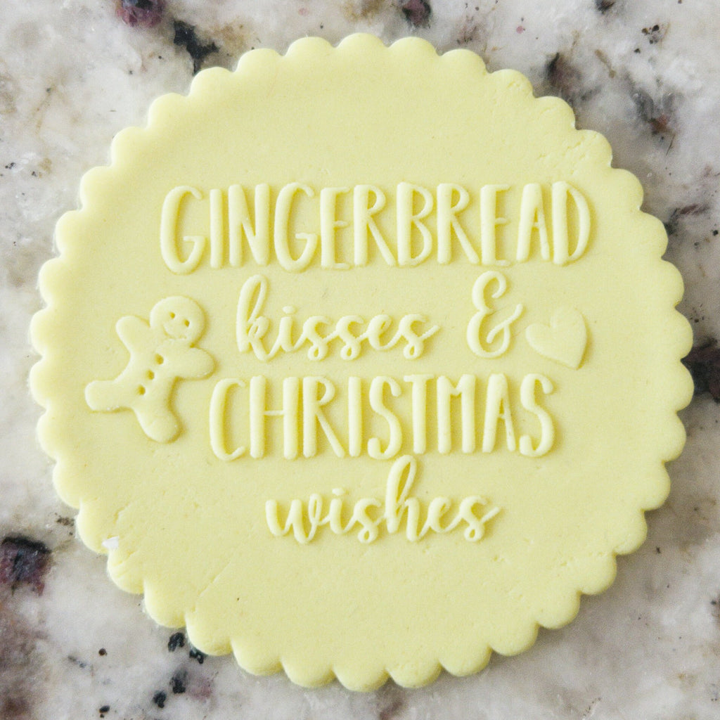Gingerbread Kisses & Christmas Wishes POPup Embosser Cookie Biscuit Stamp    Christmas