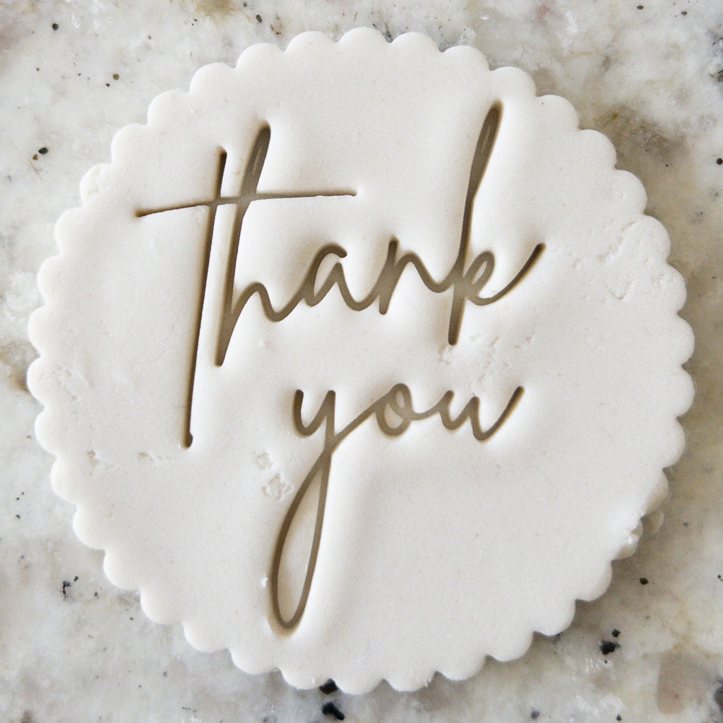 Thank You Script Cookie Biscuit Stamp