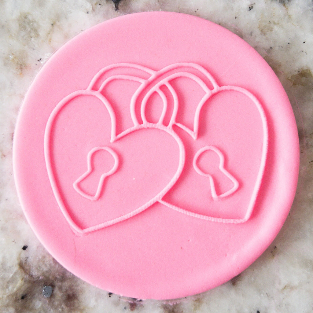 Heart Padlocks POPup Embosser Cookie Biscuit Stamp    Valentines Day