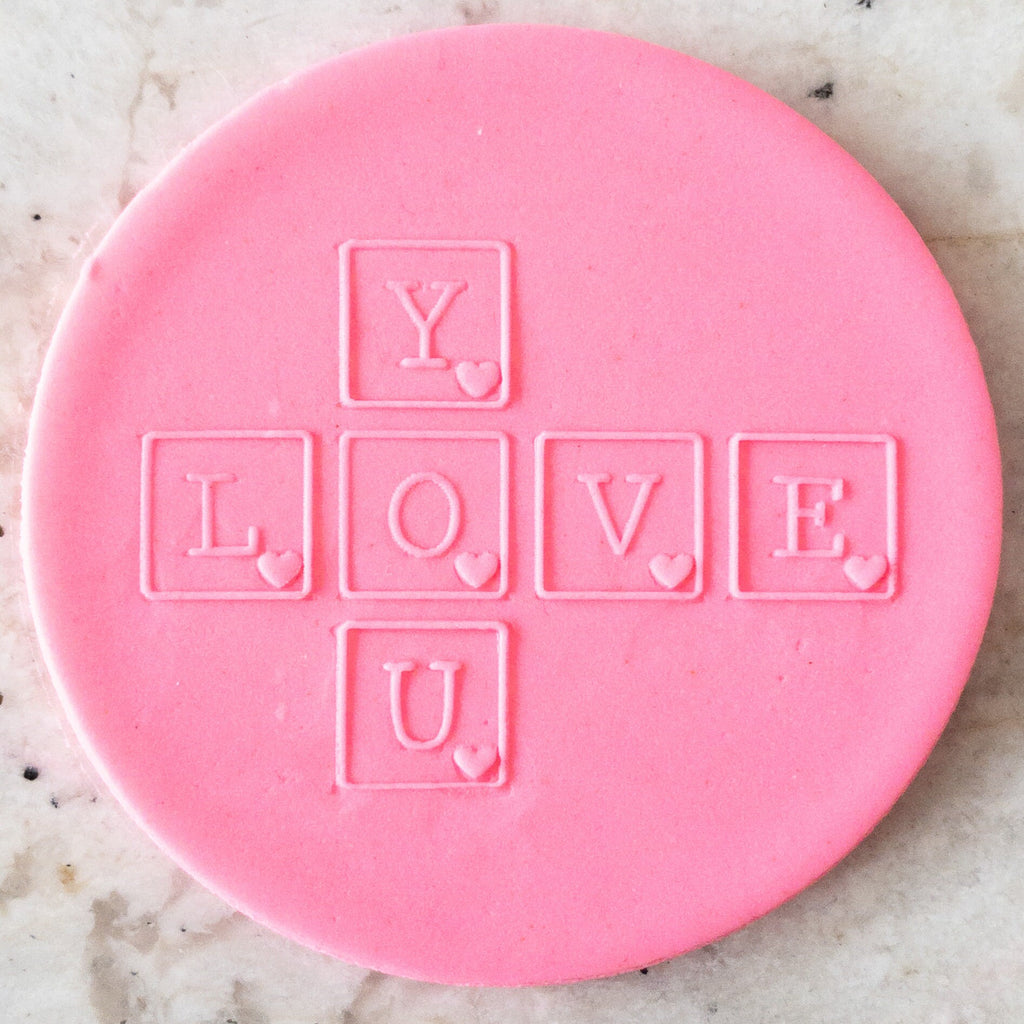 Love You Scrabble POPup Embosser Cookie Biscuit Stamp    Valentines Day
