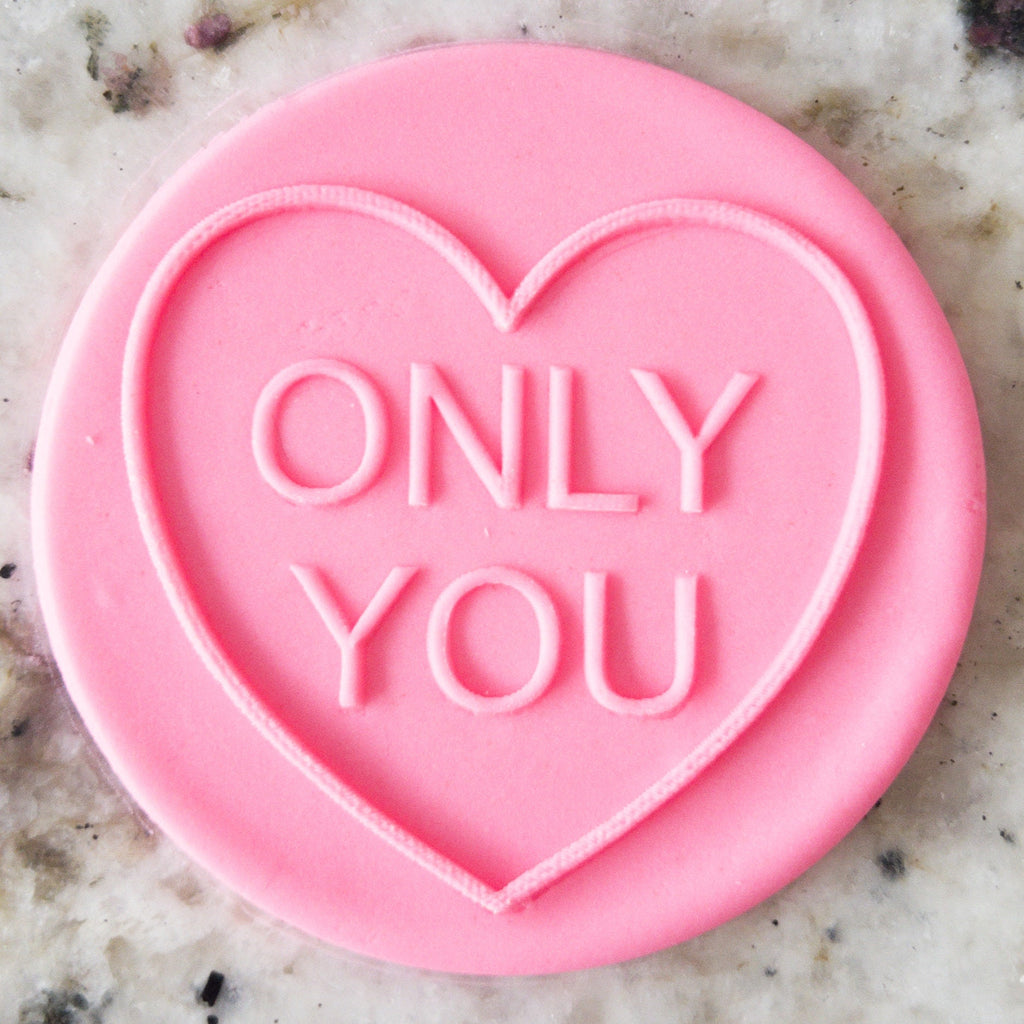 Only You Love Heart POPup Embosser Cookie Biscuit Stamp    Valentines Day