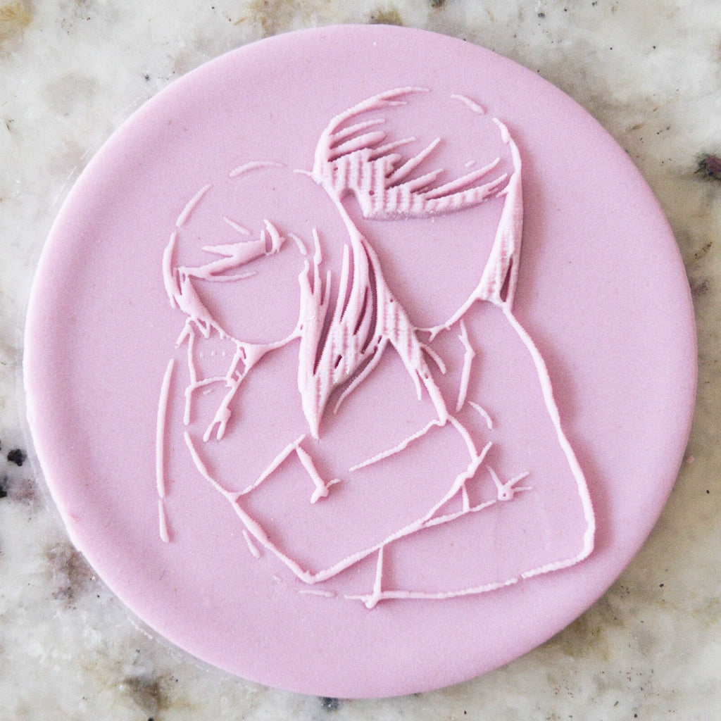Mum and Daughter Hug POPup Embosser Cookie Biscuit Stamp    Mothers Day