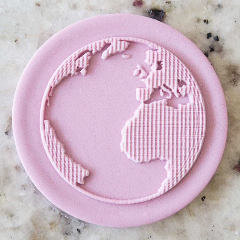 Earth Globe POPup Embosser Cookie Biscuit Stamp