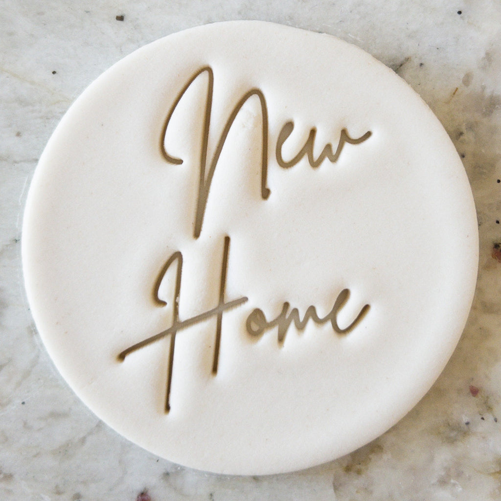 New Home Script Cookie Biscuit Stamp