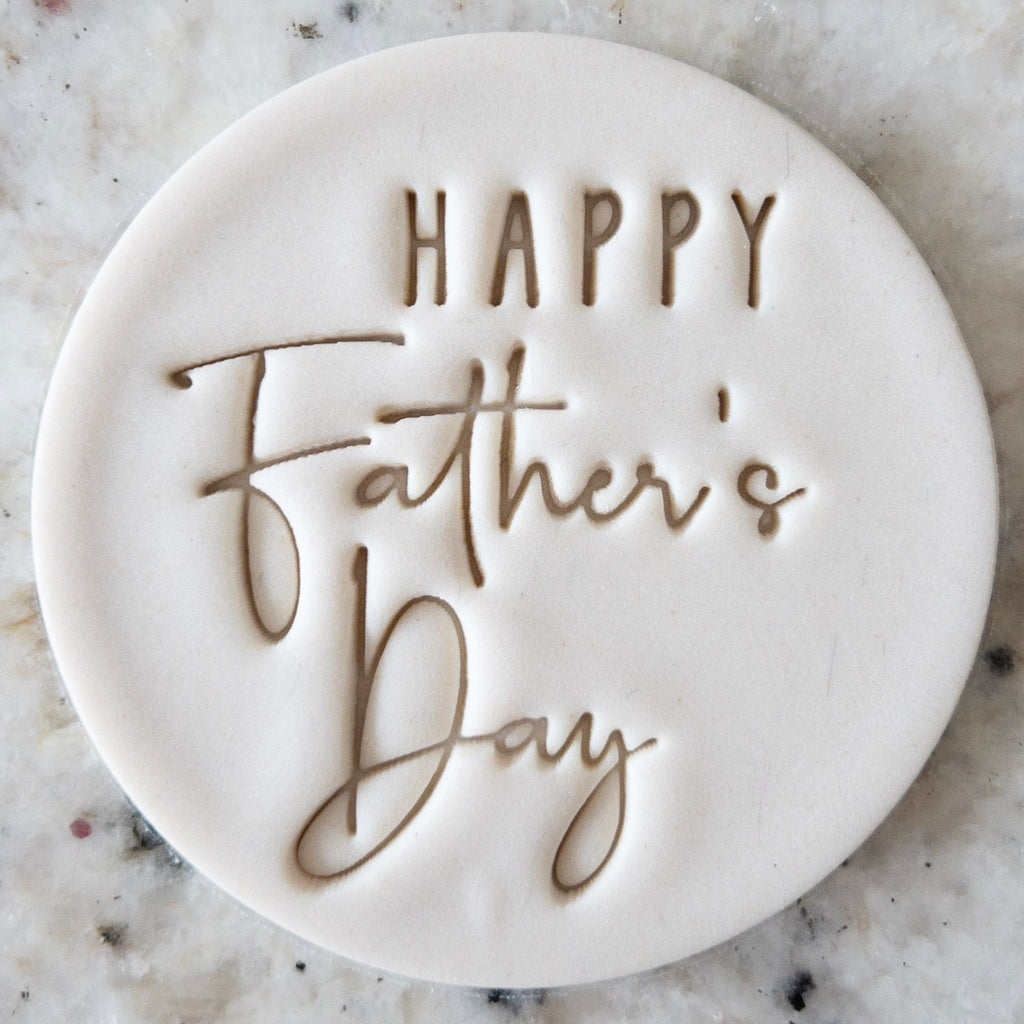 Happy Fathers Day Script Cookie Biscuit Stamp    Fathers Day