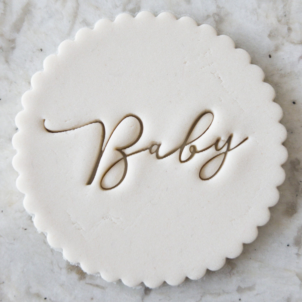 Baby Script Text Cookie Biscuit Stamp