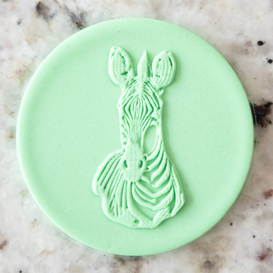 Zebra Head POPup Embosser Cookie Biscuit Stamp