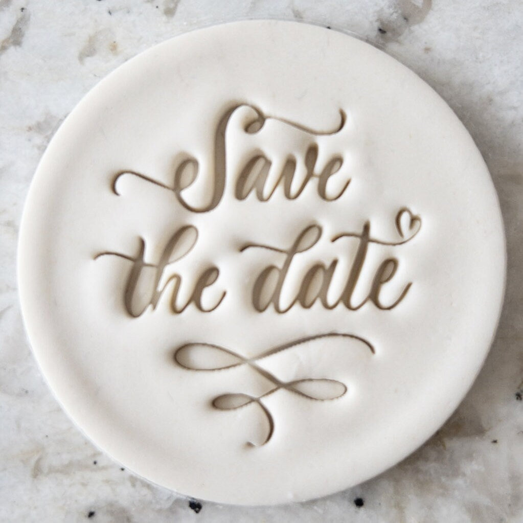 Save The Date Cookie Biscuit Stamp    Clay