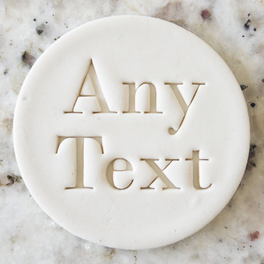 CUSTOM Any Text Cookie Biscuit Stamp