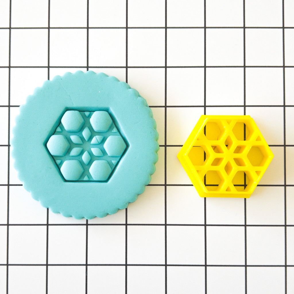 Hexagon 1 Polymer Clay Cookie Biscuit Stamp Cutter