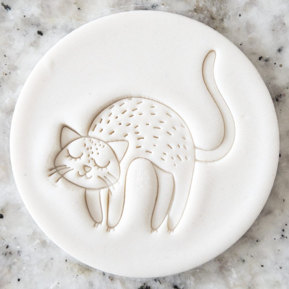 Scary Cat Halloween Cookie Biscuit Stamp