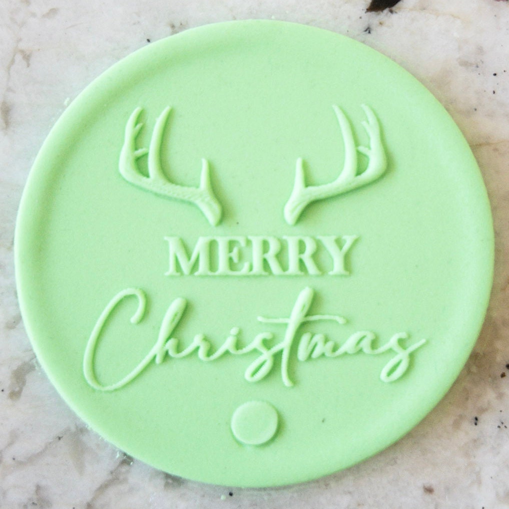 Merry Christmas Deer POPup Embosser Cookie Biscuit Stamp Christmas