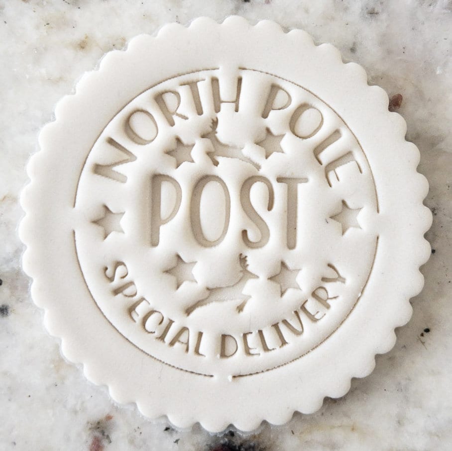 North Pole Post Cookie Biscuit Stamp Christmas