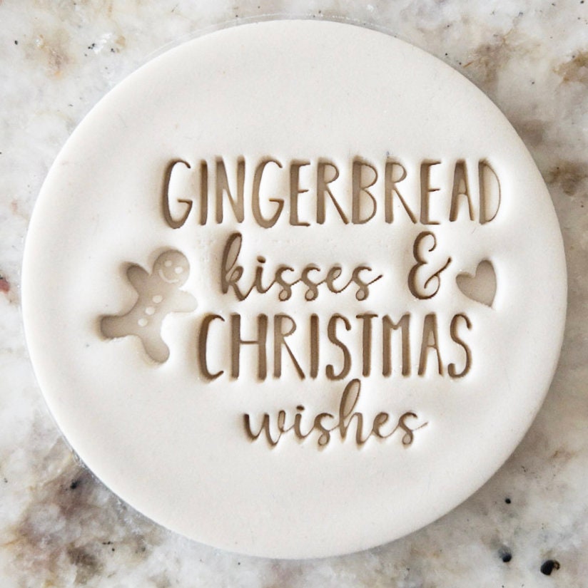 Gingerbread Kisses & Christmas Wishes Cookie Biscuit Stamp Christmas