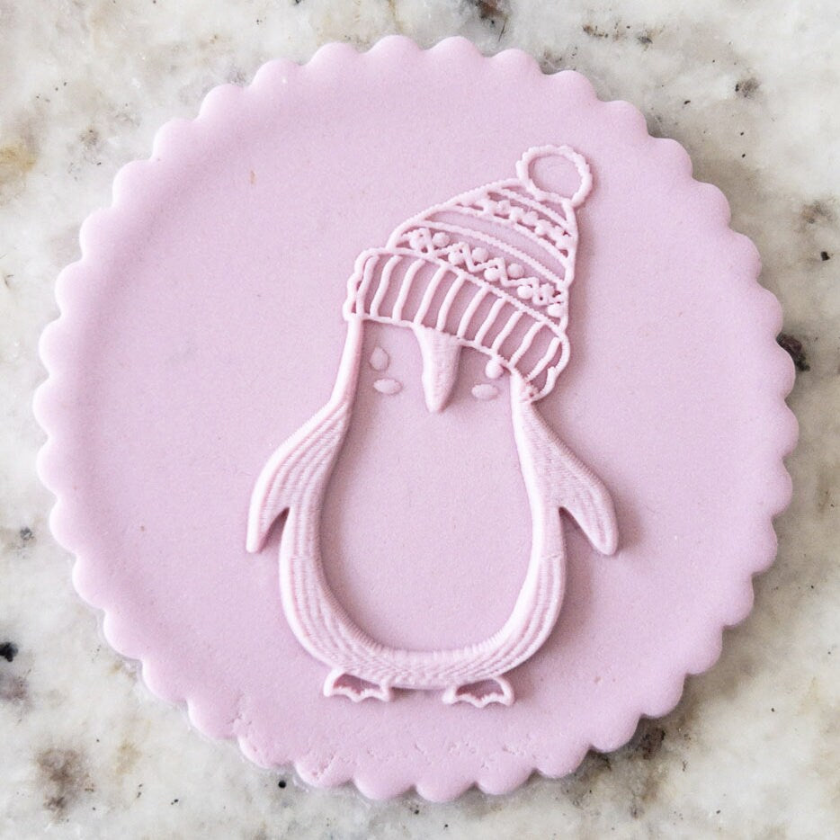 Penguin With Hat POPup Embosser Cookie Biscuit Stamp Christmas