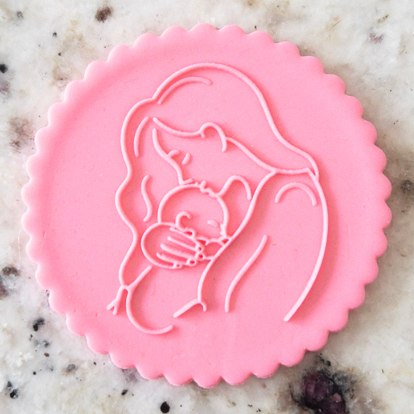 Mum And Baby Line Art POPup Embosser Cookie Biscuit Stamp    Mothers Day